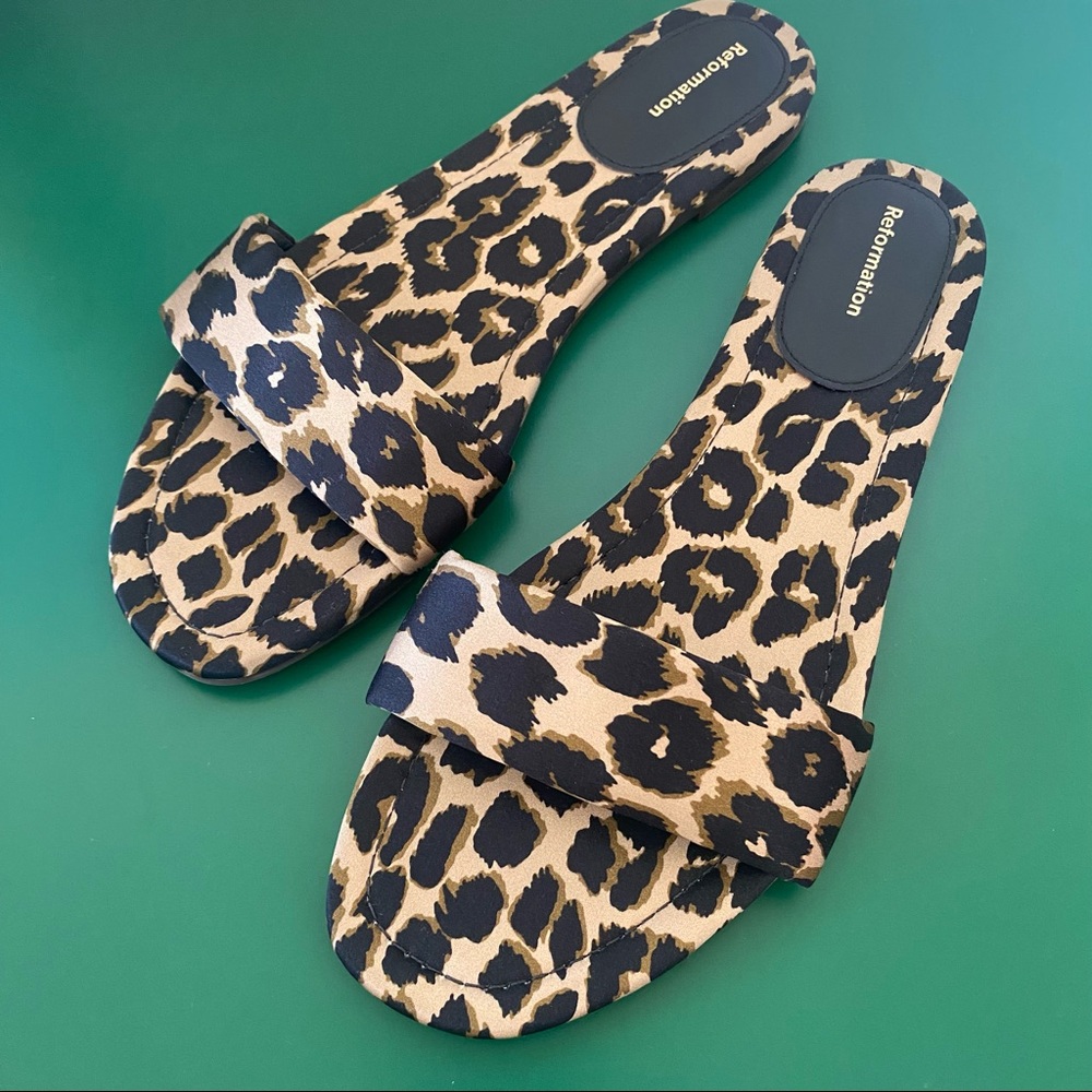 Reformation Leopard Sandals size 9.5